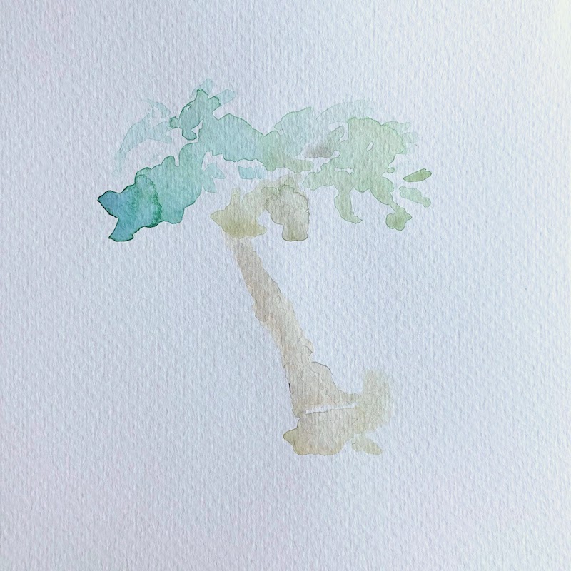 Palm Tree Watercolor & Ink on Paper